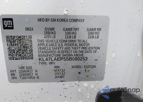 2025 Buick Envista Preferred Fwd z USA, uszkodzony, nr VIN KL47LAEP5SB080253